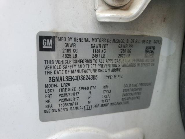 3GNAL3EK4DS624865 - 2013 CHEVROLET CAPTIVA LT 白色 照片 13