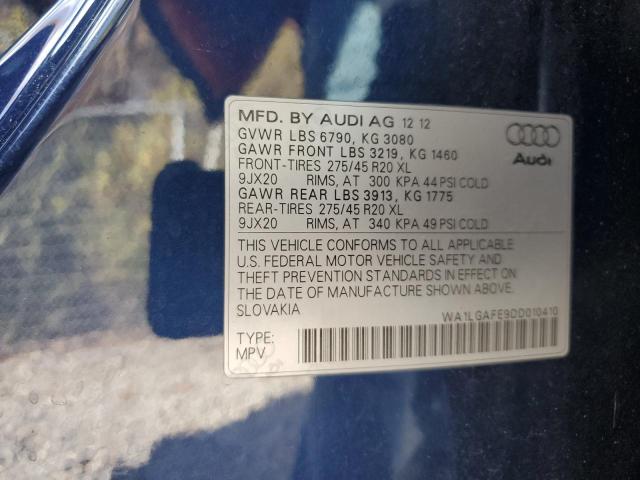 WA1LGAFE9DD010410 - 2013 AUDI Q7 PREMIUM PLUS Azul foto 13