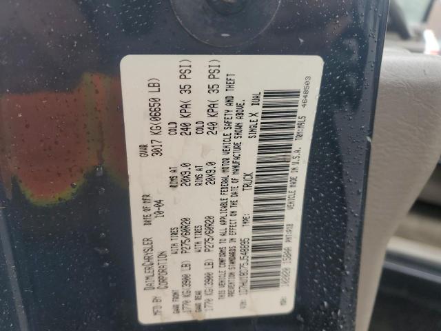 1D7HU18D75J548895 - 2005 DODGE RAM 1500 ST BLACK photo 12