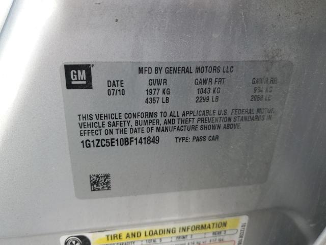 1G1ZC5E10BF141849 - 2011 CHEVROLET MALIBU 1LT 银色 照片 12