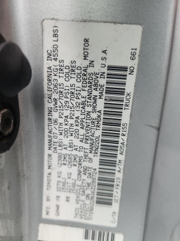 5TENX22N16Z299724 - 2006 TOYOTA TACOMA SILVER photo 12