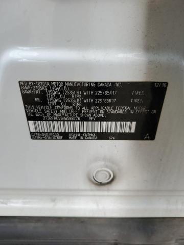 2T3RFREV9HW588776 - 2017 TOYOTA RAV4 XLE WHITE photo 13