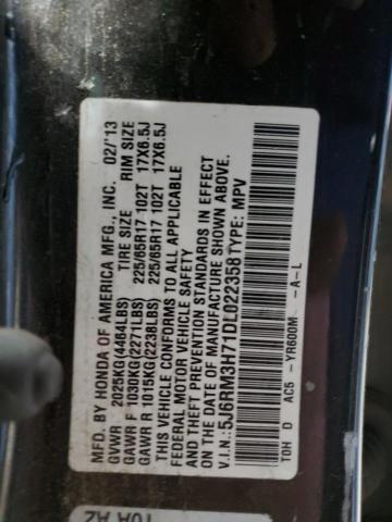 5J6RM3H71DL022358 - 2013 HONDA CR-V EXL BROWN photo 13