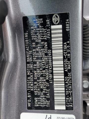 4T1BF1FK5GU602400 - 2016 TOYOTA CAMRY LE GRAY photo 13