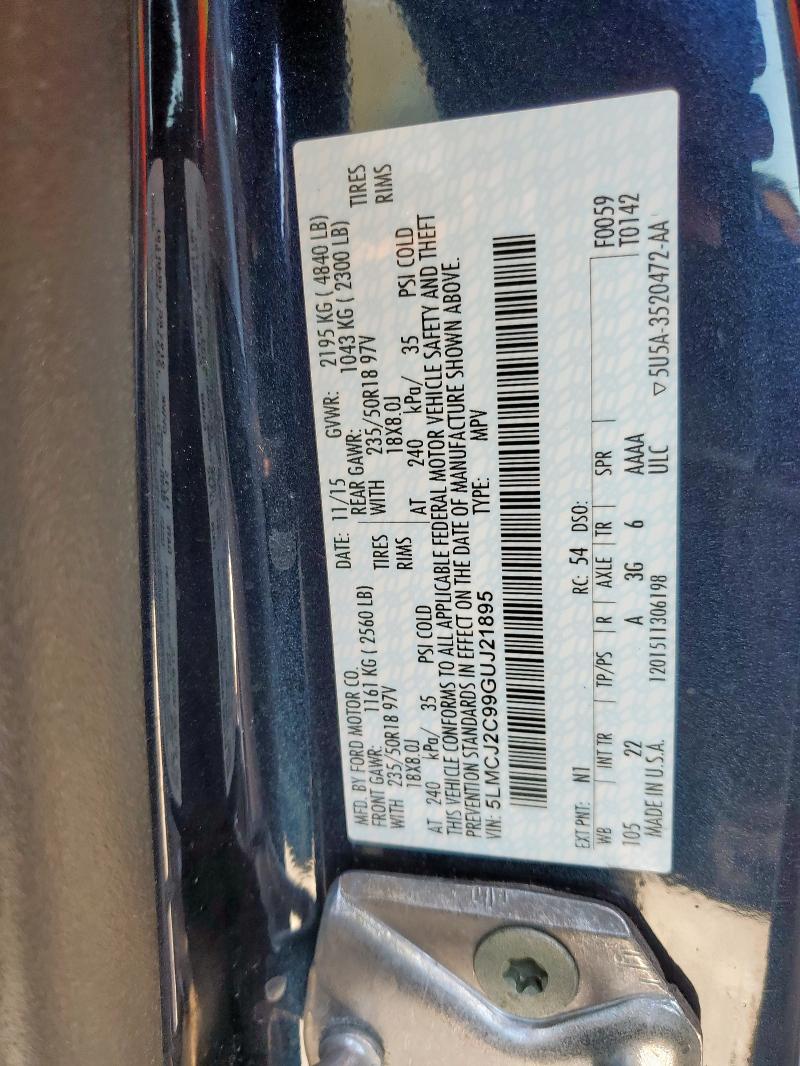 5LMCJ2C99GUJ21895 - 2016 LINCOLN MKC SELECT Mavi fotoğraf 13