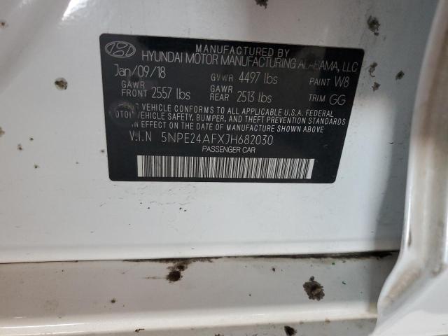 5NPE24AFXJH682030 - 2018 HYUNDAI SONATA SE WHITE photo 12