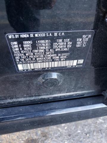 3CZRU6H13MM702029 - 2021 HONDA HR-V SPORT შავი ფოტო 12