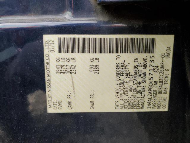 1N4AL2AP6CN571735 - 2012 NISSAN ALTIMA BASE BLUE photo 12