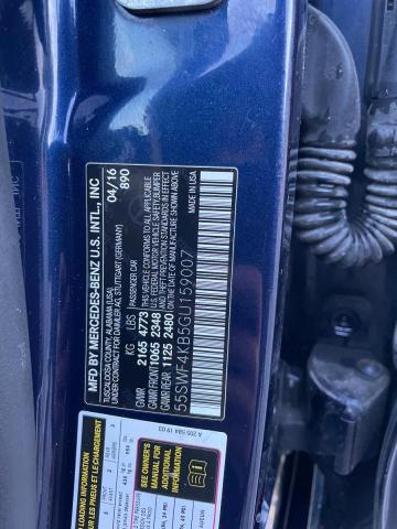 55SWF4KB5GU159007 - 2016 MERCEDES-BENZ C 300 4MATIC BLUE photo 10