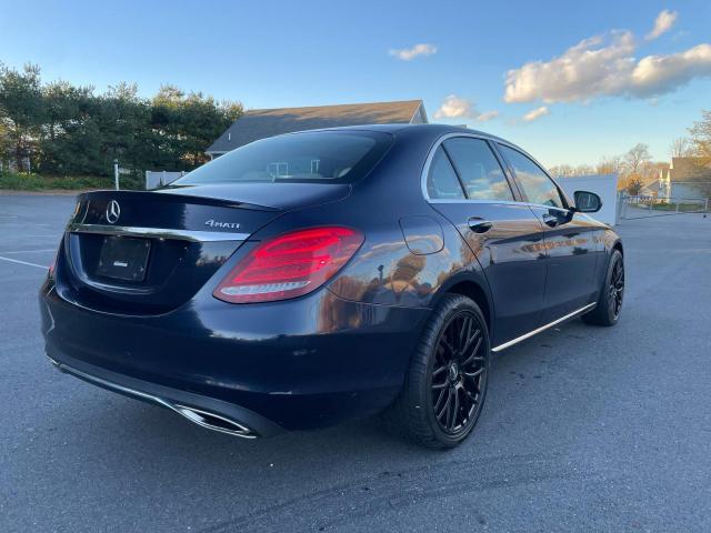 55SWF4KB5GU159007 - 2016 MERCEDES-BENZ C 300 4MATIC BLUE photo 4