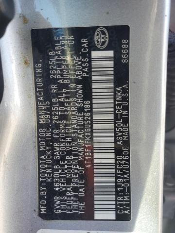 4T1BF1FKXGU526186 - 2016 TOYOTA CAMRY LE SILVER photo 12