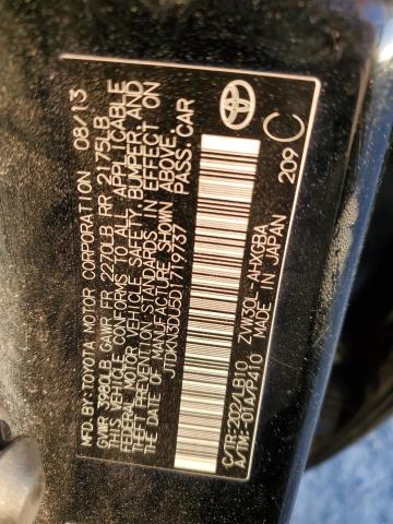 JTDKN3DU5D1719737 - 2013 TOYOTA PRIUS BLACK photo 13