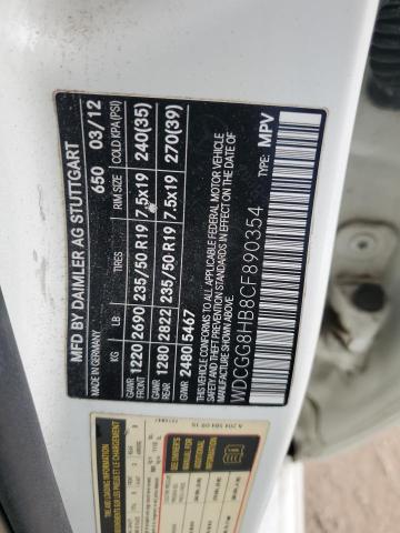 WDCGG8HB8CF890354 - 2012 MERCEDES-BENZ GLK 350 4MATIC WHITE photo 13