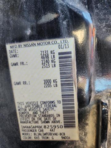 1N4AA5AP4DC825950 - 2013 NISSAN MAXIMA S შავი ფოტო 13