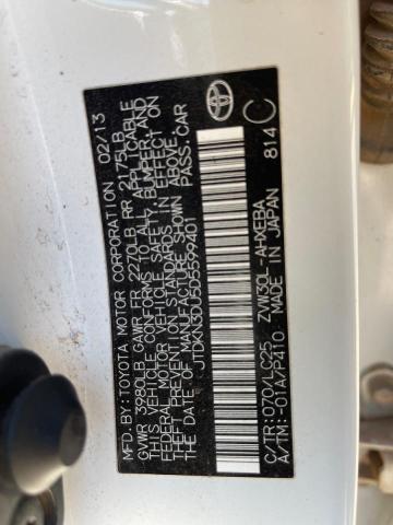 JTDKN3DU5D5599401 - 2013 TOYOTA PRIUS 白色 照片 10