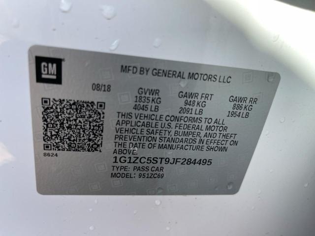 1G1ZC5ST9JF284495 - 2018 CHEVROLET MALIBU LS Biały zdjęcie 10