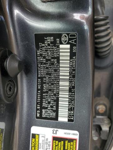 2T1BU4EE4CC904047 - 2012 TOYOTA COROLLA BASE Մոխրագույն լուսանկար 12