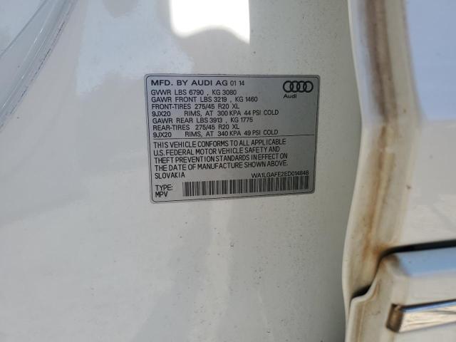 WA1LGAFE2ED014848 - 2014 AUDI Q7 PREMIUM PLUS WHITE photo 13