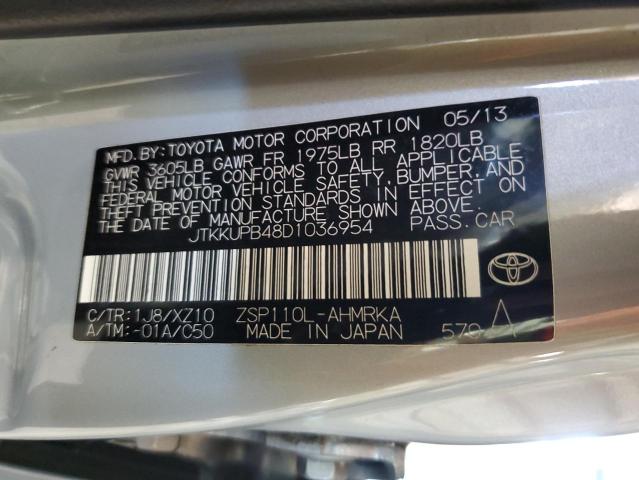 JTKKUPB48D1036954 - 2013 TOYOTA SCION XD فضي صورة 12