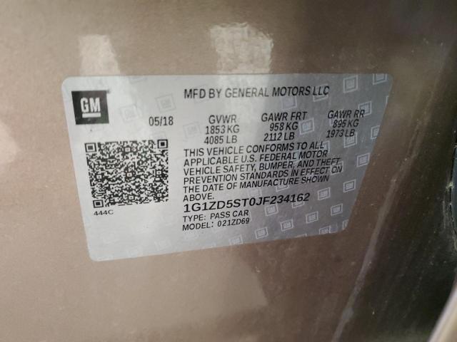 1G1ZD5ST0JF234162 - 2018 CHEVROLET MALIBU LT TAN photo 13