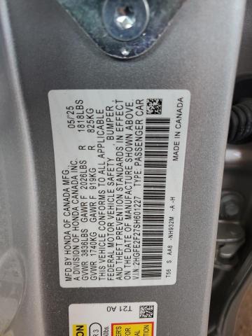 2HGFE2F27SH601227 - 2025 HONDA CIVIC LX ვერცხლისფერი ფოტო 14