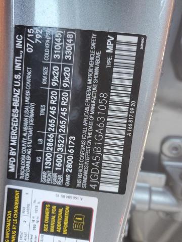 4JGDA5JB1GA631058 - 2016 MERCEDES-BENZ GLE 350 灰色 照片 13