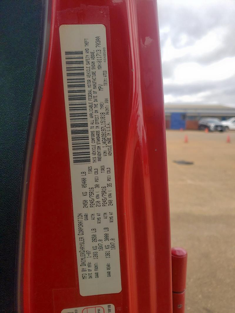 1J4GA39197L151818 - 2007 JEEP WRANGLER X RED photo 12