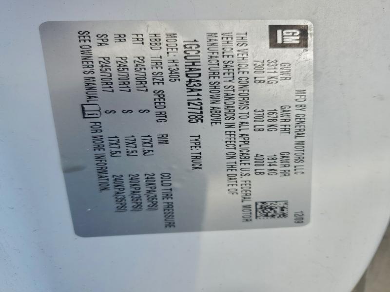 1GCUHAD43A1127785 - 2010 CHEVROLET EXPRESS G1 白色 照片 13