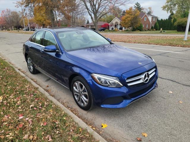 55SWF4KB2JU260741 - 2018 MERCEDES-BENZ C 300 4MATIC BLUE photo 1