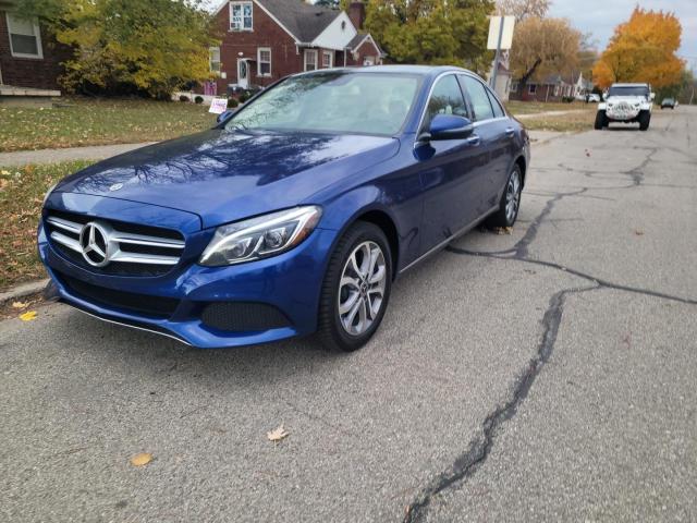 55SWF4KB2JU260741 - 2018 MERCEDES-BENZ C 300 4MATIC BLUE photo 2