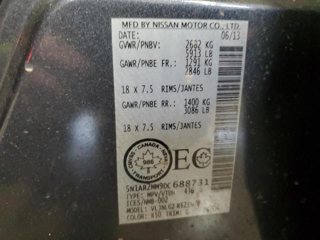 5N1AR2MM9DC688731 - 2013 NISSAN PATHFINDER S Gri fotoğraf 13