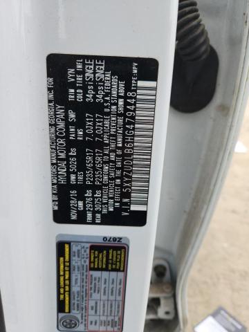 5XYZUDLB6HG479448 - 2017 HYUNDAI SANTA FE S 白色 照片 13