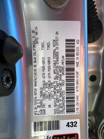 3TMGZ5AN2GM037232 - 2016 TOYOTA TACOMA DOUBLE CAB SILVER photo 10