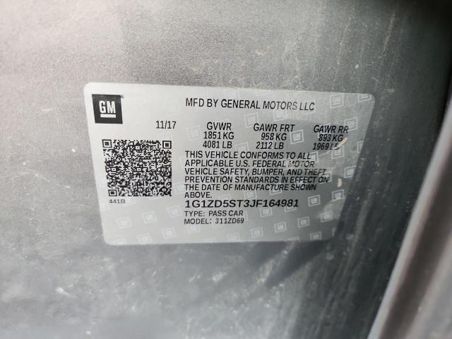 1G1ZD5ST3JF164981 - 2018 CHEVROLET MALIBU LT TAN photo 12