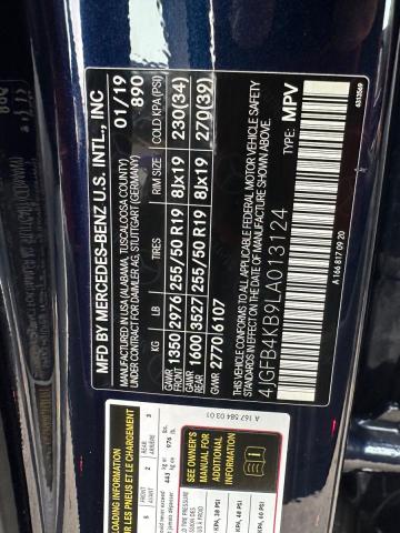 4JGFB4KB9LA013124 - 2020 MERCEDES-BENZ GLE 350 4MATIC BLUE photo 10