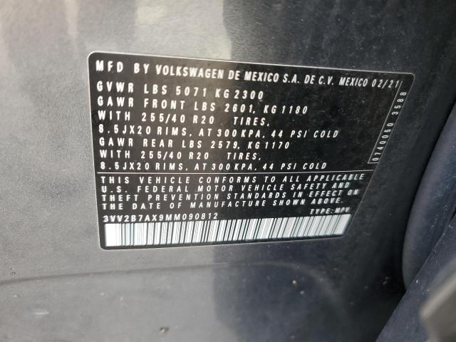3VV2B7AX9MM090812 - 2021 VOLKSWAGEN TIGUAN SE GRAY photo 13