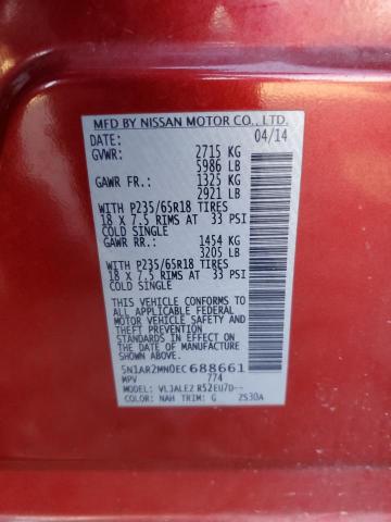5N1AR2MN0EC688661 - 2014 NISSAN PATHFINDER S RED photo 14