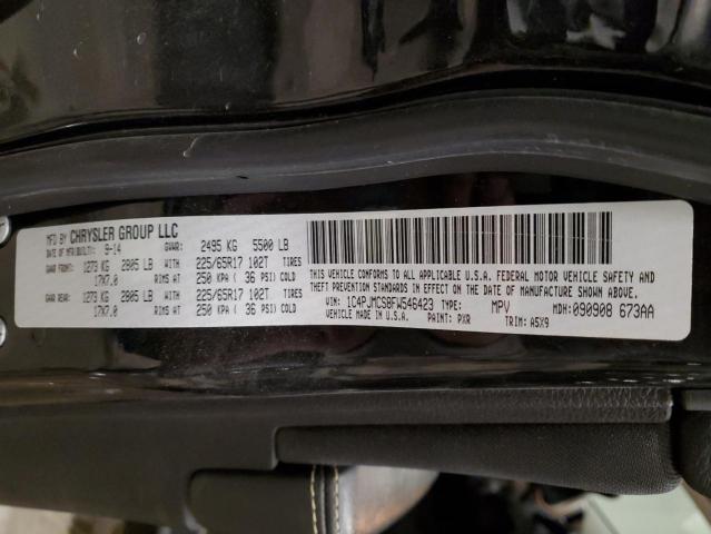 1C4PJMCS8FW546423 - 2015 JEEP CHEROKEE LATITUDE BLACK photo 12