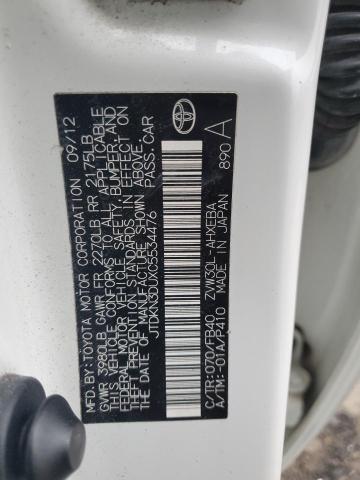 JTDKN3DUXC5534476 - 2012 TOYOTA PRIUS 白色 照片 12