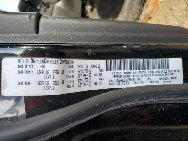 1J4GW48S64C349401 - 2004 JEEP GRAND CHER LAREDO შავი ფოტო 14