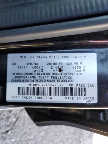 JM1BM1L72F1247535 - 2015 MAZDA 3 TOURING BLACK photo 12