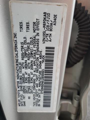 5TEGN92N81Z859321 - 2001 TOYOTA TACOMA DOUBLE CAB PRERUNNER SILVER photo 12