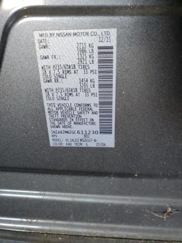 5N1AR2MN2GC611230 - 2016 NISSAN PATHFINDER S GRAY photo 13
