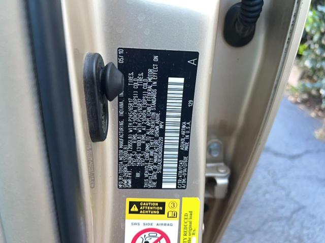5TDZA3EH0AS005220 - 2010 TOYOTA HIGHLANDER TAN photo 10