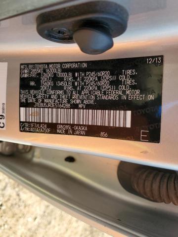 JTEBU5JR3E5164288 - 2014 TOYOTA 4RUNNER SR5 SILVER photo 12