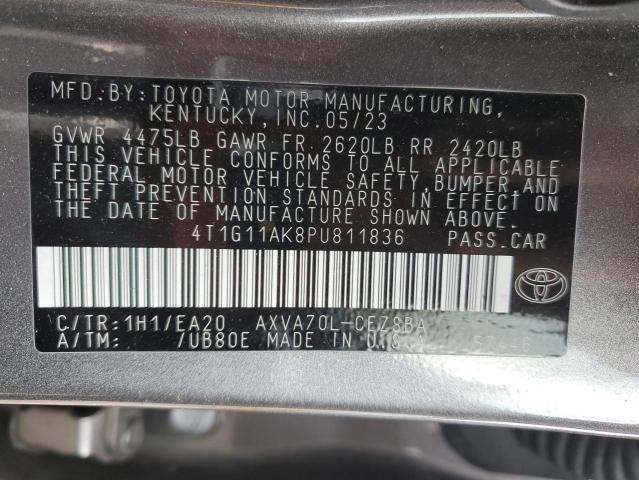 4T1G11AK8PU811836 - 2023 TOYOTA CAMRY SE NIGHT SHADE GRAY photo 13