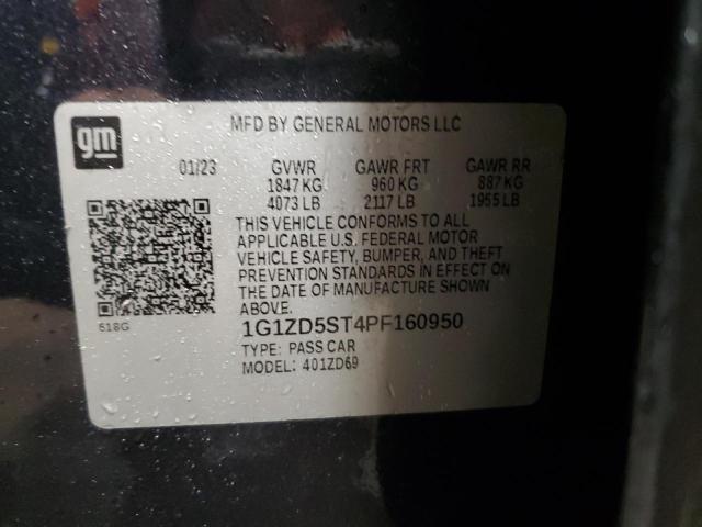 1G1ZD5ST4PF160950 - 2023 CHEVROLET MALIBU LT 石墨色 照片 12