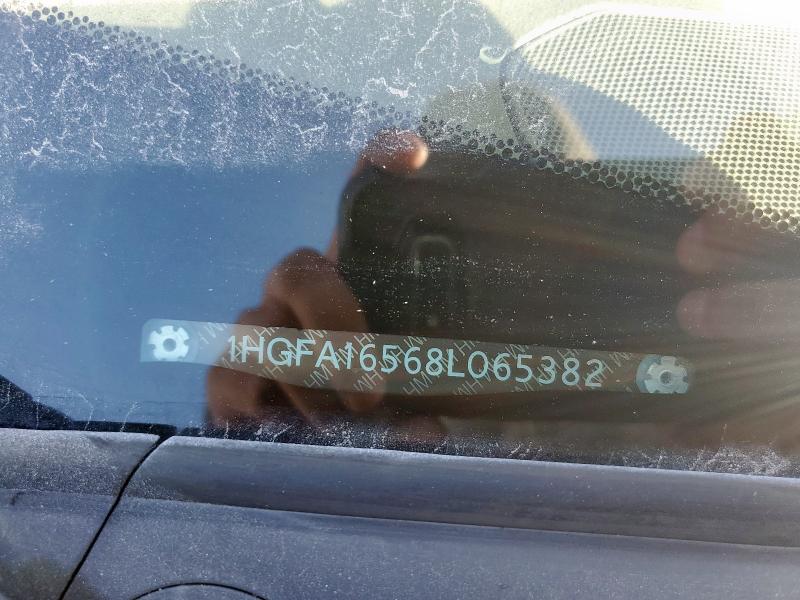 1HGFA16568L065382 - 2008 HONDA CIVIC LX BLACK photo 12