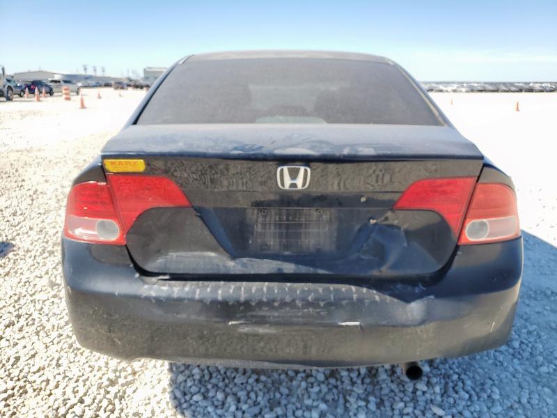 1HGFA16568L065382 - 2008 HONDA CIVIC LX BLACK photo 6
