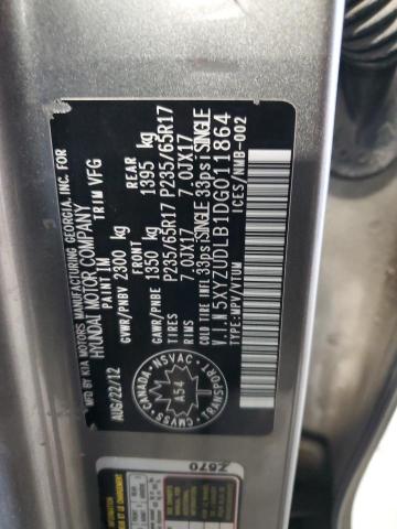 5XYZUDLB1DG011864 - 2013 HYUNDAI SANTA FE S GRAY photo 14